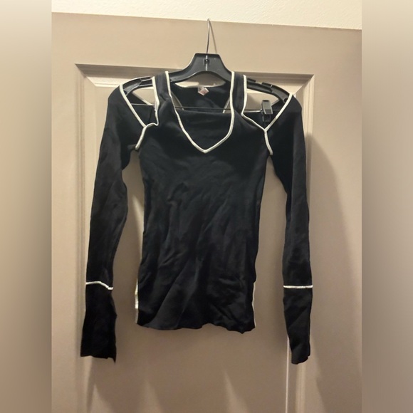 FP Movement by Free People Tops - Free people movement cutout long sleeve. Stretchy material, size S. Black/white